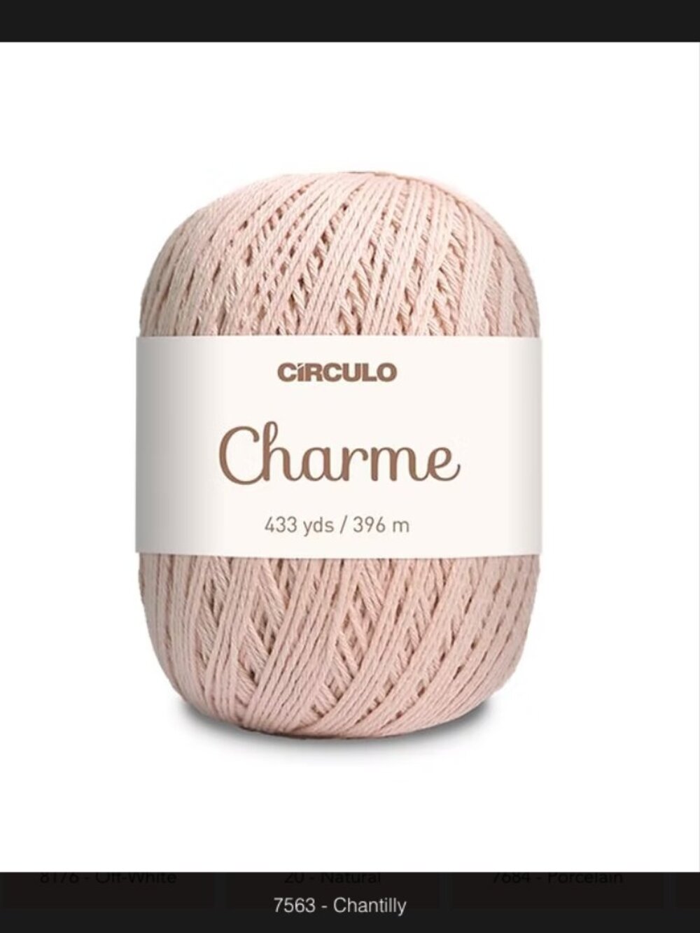 Circulo Charme Yarn Chantilly Cotton Mercerized 433yds Brazil - Picture 2 of 2